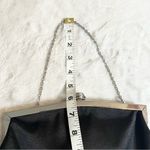 Kate Landry  Black Satin Rosette Evening Bag Clutch with Chain Strap & Rhinestone Photo 10