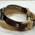Vintage Womens Brown Leather Rope Stretch Belt Medium (M) ✨ Photo 2