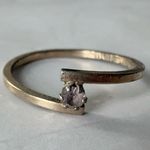 Vintage Dainty Avon Gold Tone Pink Solitaire Birthday Gemstone Ring Size 8.25 Photo 5
