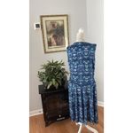 Nine West  Dress Women's 16 Sleeveless V-Neck Partially Lined Blue Stretch Photo 4