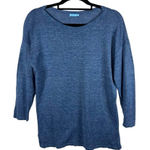 J. McLaughlin 100% Linen Blue Knit Long Sleeve Boat Neck Sweater Top Size Small Photo 0