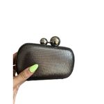 Diane Von Furstenberg  DVF Silver Metallic Minaudiere Clutch Cocktail Bag Photo 4
