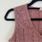 Joie  Mauve Lace Eyelet Boxy Fit Tank Top Size XS Women's Photo 1