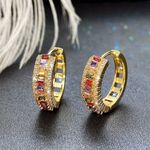 14k gold polished Rainbow hoops Photo 0