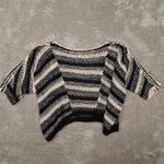 Free People Black Pearl Searching Linen Cotton Stripe Sweater Women's Photo 2