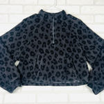 Old Navy  Leopard Print Quarter Zip Pullover Fleece Sweatshirt XS Photo 0