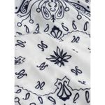Madewell  Embroidered Deep V Neck Midi Dress Bandana Boho White Navy Large NWT Photo 4