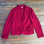 J. Jill Red Wool Blend Textured Blazer – Size Medium 💚🎀 Photo 10