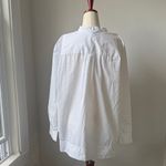 Spanx  Classic White 1/2 Button-Up Blouse Size Large Oversized Popover Shirt Photo 1