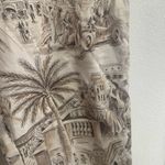 Source Unknown Tan Ankle Cropped Jumpsuit with Tropical Print Size 12 Photo 2