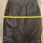 Vintage Toffs Chocolate Brown Leather Midi Pencil Skirt size 6 Photo 8