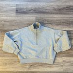 Everlane Gray Sweater High-Collar 1/4 Zip Sweatshirt Small Oversized Photo 1