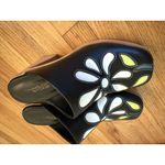 Charlotte Stone Clogs 9 Flower Black Yellow Daisy Shoes Slip On Wooden Photo 7