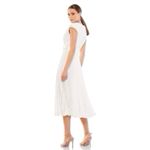 Mac Duggal NEW Pleated Cap Sleeve Belted A-line Midi Dress Gown Whiteb Photo 1