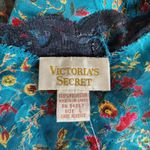 Victoria's Secret Vintage 80s 90s  Blue Floral Mesh Lace Trim Slip Dress L Photo 6