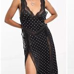 Free People INTIMATELY Bad For You Slip Dress ~ Black Polka Dot Print Lace L NWT Photo 6