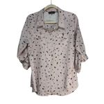 Karl Lagerfeld Paris Pink Eiffel Tower Sunglasses Print Button Up Shirt WomensXL Size XL Photo 6