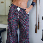 Free People Overtime Printed Pants Black Size M Photo 0