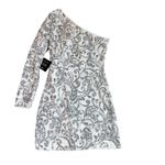 Lulus NWT  Disco Dancer White and Silver One Shoulder Bodycon Dress Size S Photo 1