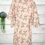 Symphony  Cream & Pink Floral Open Front Kimono Robe Size Small Photo 6