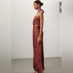 MINK PINK  FINLAY HALTER GOWN WITH SPLIT CLAY color, size Small NWT Photo 2