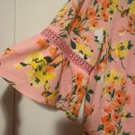 Isaac Mizrahi  Pink Floral Blouse with Crochet Accents Photo 9