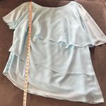 Women’s Blue 2 Piece Layered Asymmetrical Chiffon Formal Pant Suit Size 22W NEW Photo 5