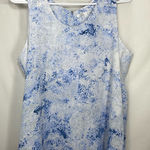 Violet+Claire NWOT women’s bluish purple white print sleeveless blouse top M Photo 0