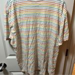 White rainbow stripe modern mom designs mama short sleeve tee size XL Photo 3
