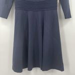 Eliza J Dress Navy Cocktail Formal Business Wedding Pleated Long Sleeve NWT SZ 6 Photo 5