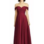 DESSY COLLECTION Vivian Diamond 2970 Claret Off the Shoulder Draped Dress $284 Red Size 14 Photo 4
