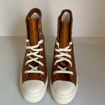 Converse Chuck Taylor Leather Platform Heeled Sneakers Brown 7.5 Casual Retro Photo 4