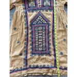 Intropia Boho Embroidered Tunic Dress Mustard Yellow Sz 38 Ethnic Folk Style Size M Photo 6