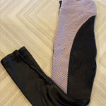 Koral  Black Leggings with Light Pink Mesh Panel Photo 0