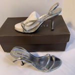 CLUB ZONE SZ 9M SILVER‎ BLING SLINGBACK WOMEN Gemstone Dress Pump Silver Photo 0