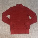 Sundance Frances Ruffle Turtleneck Sweater Scallop Pointelle Knit Rust Orange M Photo 4