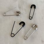 Black Safety Pin Earrings, Safety Pin Earrings Photo 3
