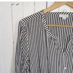 J.Jill  Button Down Top Black White Stripes Size L Photo 1