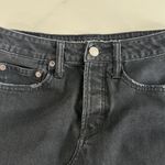 American Eagle High Waist Festival Black Denim Raw Hem Skirt Womens Sz 0 Photo 2