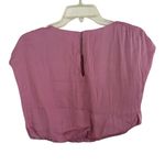 ASTR The Label Sleeveless Crewneck Satin Cropped Blouse Size Small Pink Photo 1