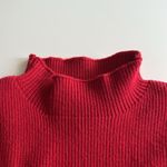 Farm Rio Long Sleeve Rib Crop Top Sweater, Red, Size medium, Runs small, NWOT Photo 5