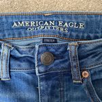 American Eagle Medium Wash Distressed Raw Hem TomGirl Jeans Size 4 Photo 3