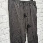 Tory Burch  Cropped Tie Pant Womens Size M Tassel Lightweight Cover Up Black Photo 3