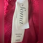 Soma Red/Maroon Lace Bra 34DD Underwire Sexy Sheer Lingerie Top Photo 3