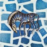 Vintage Gold Tone Zebra Pin Brooch Gold Photo 5