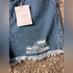 NWT Kancan Los Angeles Cinch Waist Denim Distressed Shorts Small Blue Photo 4