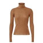 Tanya Taylor Camel Turtleneck Sweater LARGE Bodycon Merino Wool Designer $400 Photo 6