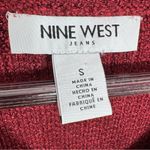 EXPRESS  Metallic Shimmer Knit Balloon Sleeve Sweater Dress Burgundy Red Small Photo 8