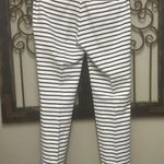 ZARA Basic blue/white striped ankle pants with back pockets Photo 2