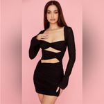 House Of CB  Camille‎ Black Silk Cutout Mini Dress Party/Cocktail NWOT Size M Photo 4